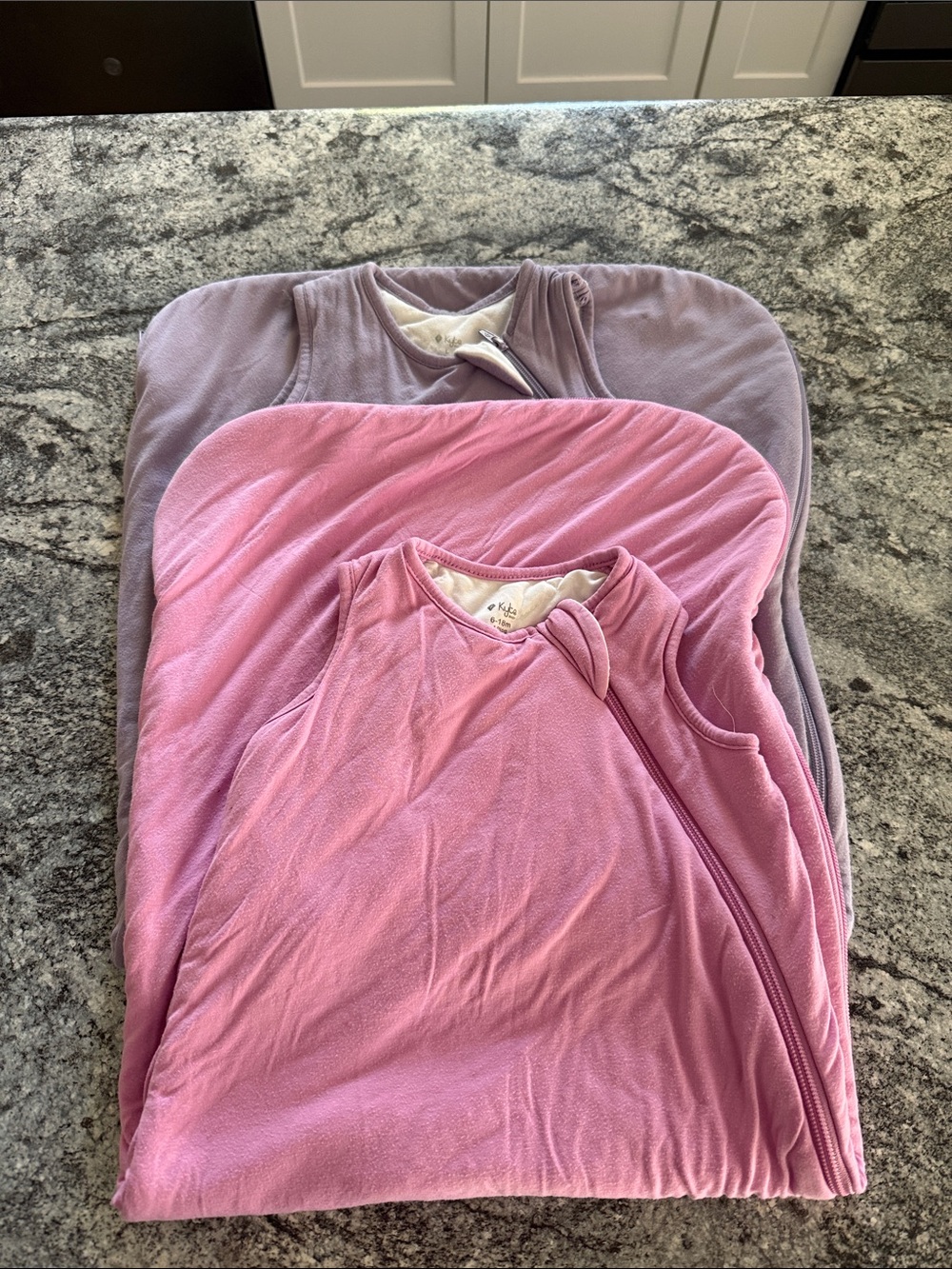 Kyte BABY Pink & Lavender Sleep Sack Duo - Soft Sleeveless Zippered Sleepsacks